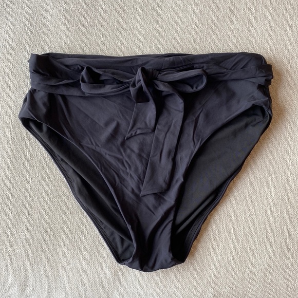 J Crew black high waist bathing suit bottoms. New with tag. Size L - Picture 1 of 5